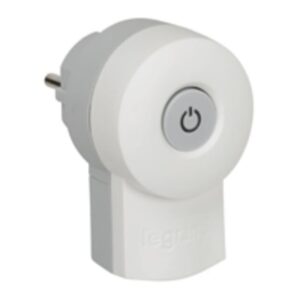 Fiche adaptateur 16A 250V avec interrupteur intégré blanc