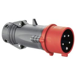 Fiche droite 16A 400V 3P+N+T IP44, configuration visible