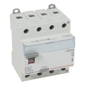 LEGRAND - Interrupteur différentiel DX³ 4P 300mA 63A Type A - 4 modules - 411781