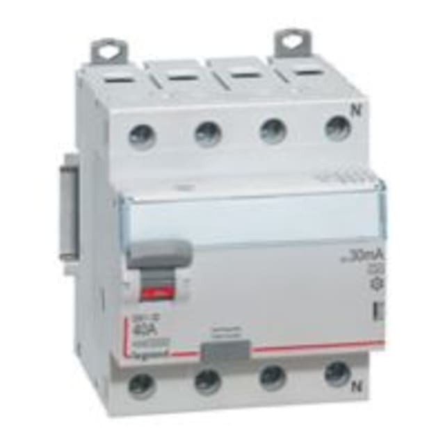 LEGRAND - Interrupteur différentiel DX³ 4P 30mA 40A Type A - 4 modules - 411760 LEGRAND - Interrupteur différentiel DX³ 4P 30mA 40A Type A - 4 modules - 411760