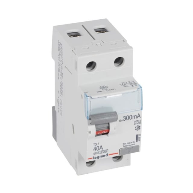 LEGRAND - Interrupteur différentiel TX³ 2P 300mA 40A Type A - 2 modules - 411922 LEGRAND - Interrupteur différentiel TX³ 2P 300mA 40A Type A - 2 modules - 411922