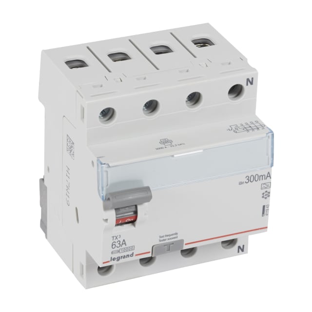 LEGRAND - Interrupteur différentiel TX³ 4P 300mA 63A Type A - 4 modules - 411943 LEGRAND - Interrupteur différentiel TX³ 4P 300mA 63A Type A - 4 modules - 411943