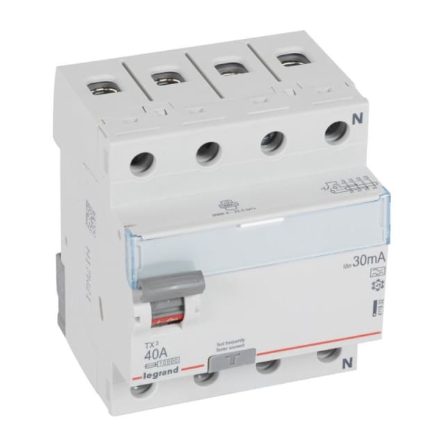 LEGRAND - Interrupteur différentiel TX³ 4P 30mA 40A Type A - 4 modules - 411932 LEGRAND - Interrupteur différentiel TX³ 4P 30mA 40A Type A - 4 modules - 411932
