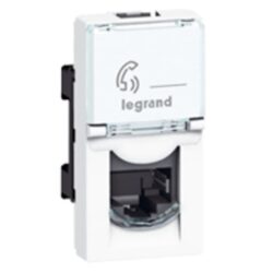 Prise RJ45 Cat 6 FTP 1 module blanc, configuration visible