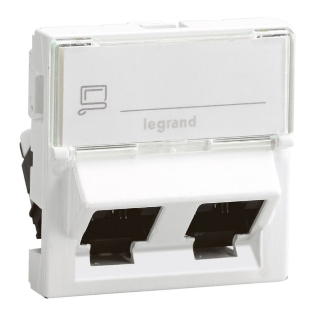 LEGRAND - MOSAIC 2XRJ 45 CAT 6 UTP -45° - 076504 LEGRAND - MOSAIC 2XRJ 45 CAT 6 UTP -45° - 076504