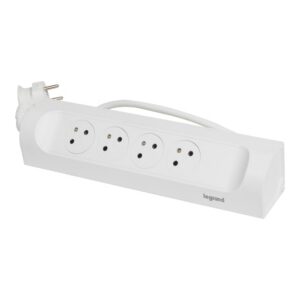 LEGRAND - MULTIPRISE FB 4X2P+T CORNER ANGLE 1M 1.5MM2 BLANC - 049404