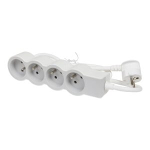 LEGRAND - MULTIPRISE FB 4X2P+T STANDARD 1.5M 1.5MM2 BLANC/GRIS - 049476