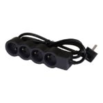 LEGRAND - MULTIPRISE FB 4X2P+T STANDARD 3M 1.5MM2 NOIR - 049491