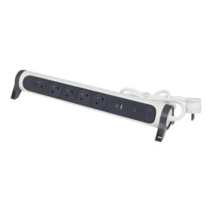 LEGRAND - MULTIPRISE FB 5X2P+T PREMIUM PARAFOUDRE USB A+C 1.5M 1.5MM2 BLANC/NOIR - 049420