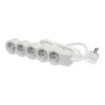 LEGRAND - MULTIPRISE FB 5X2P+T STANDARD 3M 1.5MM2 BLANC/GRIS - 049492