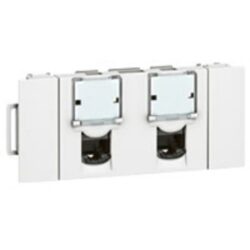 Double prise RJ45 Cat 6 DLP blanc, configuration visible