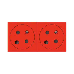 LEGRAND - Mosaic Link prise 2x2P+T affleurante à détrompage 45°-4 modules rouge - 077152L