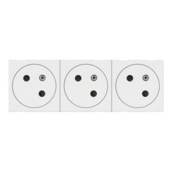 Prise 2P+T affleurante 45° Link blanc, surface brillant