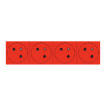 LEGRAND - Mosaic Link prise 4x2P+T affleurante 45°-8 modules rouge - 077174L