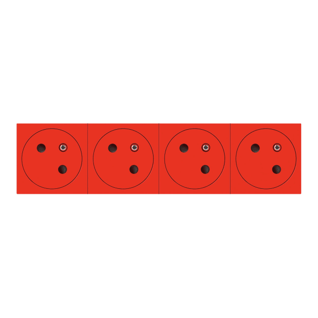 LEGRAND - Mosaic Link prise 4x2P+T affleurante 45°-8 modules rouge - 077174L LEGRAND - Mosaic Link prise 4x2P+T affleurante 45°-8 modules rouge - 077174L