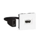 LEGRAND - Mosaic Prise HDMI type A version 1.4 préconnectorisée 2 modules - Blanc - 078979L