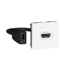 Détails visibles de Prise HDMI type A préconnectorisée blanc pour Prises HDMI