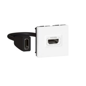 LEGRAND - Mosaic Prise HDMI type A version 1.4 préconnectorisée 2 modules - Blanc - 078979L