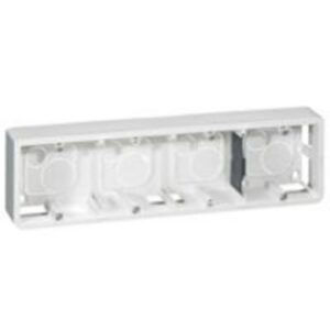 Cadre saillie horizontal 10 modules 40 mm blanc pour appareillage Mosaic