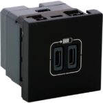 LEGRAND - Mosaic chargeur 2xUSB type C 3A - 2 modules - noir mat - 079190L