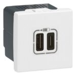 LEGRAND - Mosaic chargeur USB type A+C 2 mod-blanc - 077592