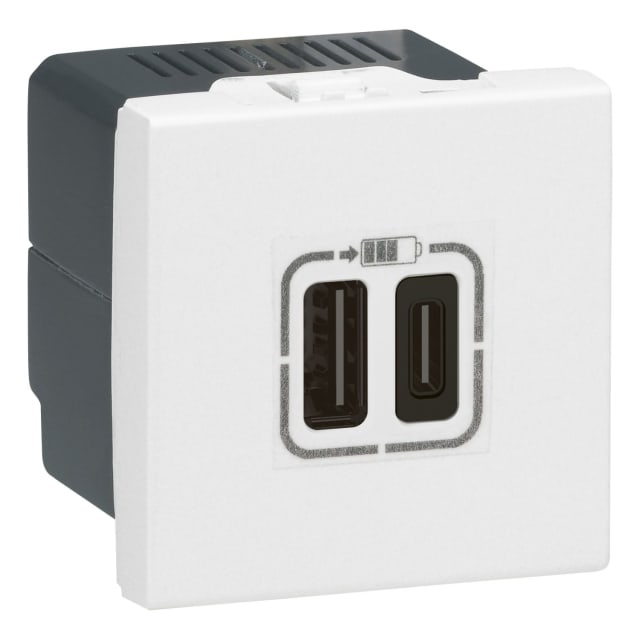 LEGRAND - Mosaic chargeur USB type A+C 2 mod-blanc - 077592 LEGRAND - Mosaic chargeur USB type A+C 2 mod-blanc - 077592
