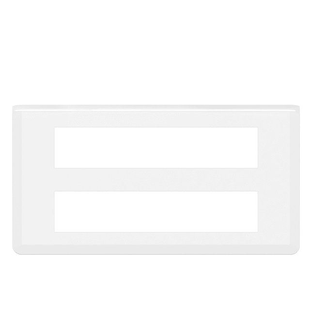 LEGRAND Mosaic Plaque 2 x 10 modules Plaque de finition blanche horizontale 2 x 10 modules avec deux ouvertures rectangulaires
