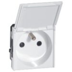 LEGRAND - Mosaic prise 2P+T à volet 10/16A 250V 2 mod. Blanc - 077119