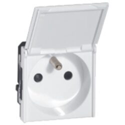 LEGRAND - Mosaic prise 2P+T à volet 10/16A 250V 2 mod. Blanc - 077119