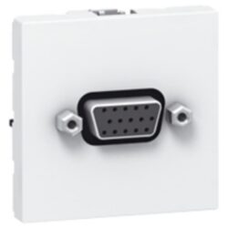 Prise VGA HD15 femelle blanc 2 modules, configuration visible