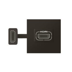 Prise HDMI préconnectée noir, surface mat