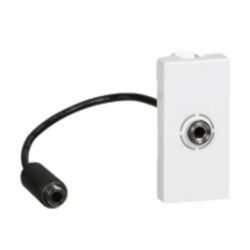 Prise jack 3,5 mm précâblée blanc, surface mat