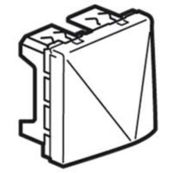 Sortie de câble blanche 2 modules avec capot incliné pour appareillage encastré