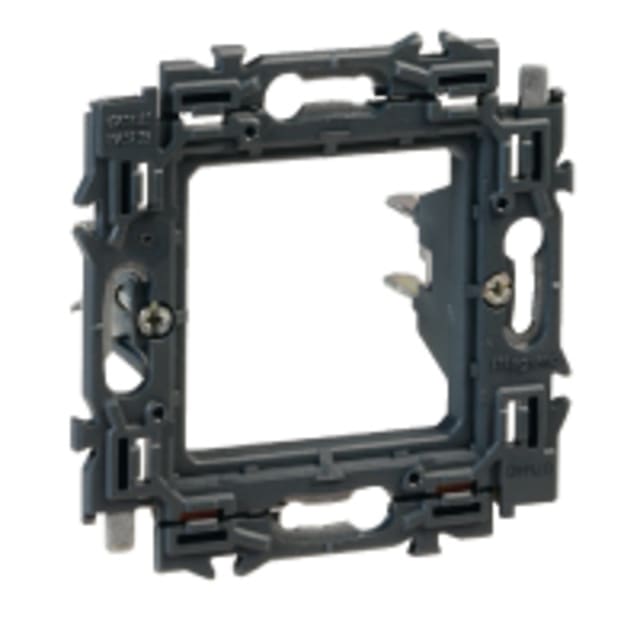 LEGRAND Céliane Support 2 modules à griffes Support noir 2 modules à griffes avec fixation latérale et ouverture centrale carrée