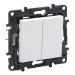 LEGRAND - Niloé 2x inter deux dir. 10AX - 250V à griffes - blanc - NNP2220WH