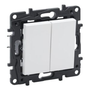 LEGRAND - Niloé 2x inter deux dir. 10AX - 250V à griffes - blanc - NNP2220WH