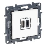 LEGRAND - Niloé 2xUSB A+C 3A-15W à griffes-blanc - NNP3403WH