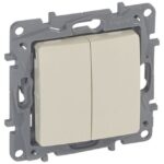 LEGRAND - Niloé interrupteur 2 directions double 10AX 250V crème à griffes - 664602