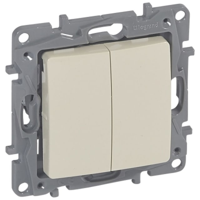 LEGRAND - Niloé interrupteur 2 directions double 10AX 250V crème à griffes - 664602 LEGRAND - Niloé interrupteur 2 directions double 10AX 250V crème à griffes - 664602