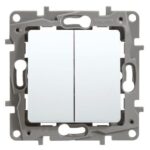 LEGRAND - Niloé poussoir double 6A 250V NO-NF blanc à griffes - 664508