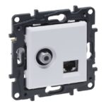 LEGRAND - Niloé prise TV/RJ45-UTP-cat6 à griffes - blanc - NNP493WH