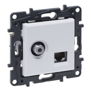 LEGRAND - Niloé prise TV/RJ45-UTP-cat6 à griffes - blanc - NNP493WH