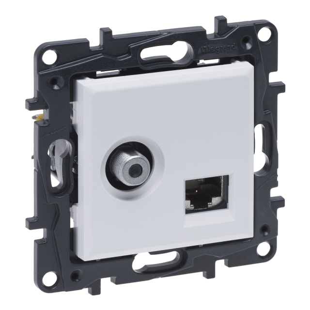 LEGRAND - Niloé prise TV/RJ45-UTP-cat6 à griffes - blanc - NNP493WH LEGRAND - Niloé prise TV/RJ45-UTP-cat6 à griffes - blanc - NNP493WH