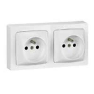 LEGRAND - Oteo prise 2x2P+T précâblée horizontal complet blanc - 086078