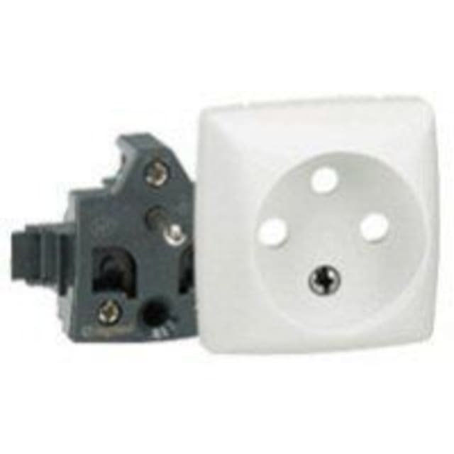 LEGRAND Oteo prise 2P+T Prise de courant 2P+T composable 10 16A 250V avec plaque blanche et mécanisme noir