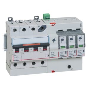 Parafoudre protégé 3P+N 20 kA type 2 320 V avec modules de protection et voyants verts