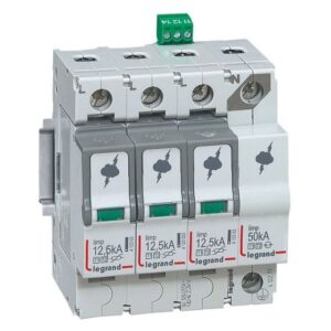 Parafoudre modulaire type 1 2 3P N 12 5kA 412277 avec indicateurs de protection