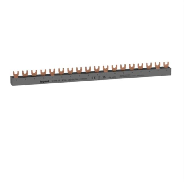 LEGRAND Hora Peigne tétrapolaire 8 appareils Peigne de liaison tétrapolaire 8 appareils 16 mm² avec dents cuivre et corps isolant gris