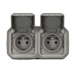 LEGRAND - Plexo GP double prise horizontale complet - gris - 070005