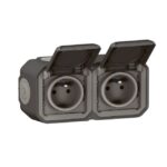 LEGRAND - Plexo Prise 2x2P+T horizontal complet IP55 IK08 anthracite - 069788L
